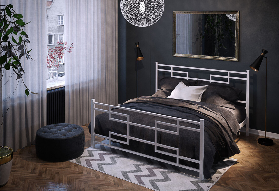 Фото Ліжко Tenero Фавор металеве із вкладом метал + ДВП 160х190