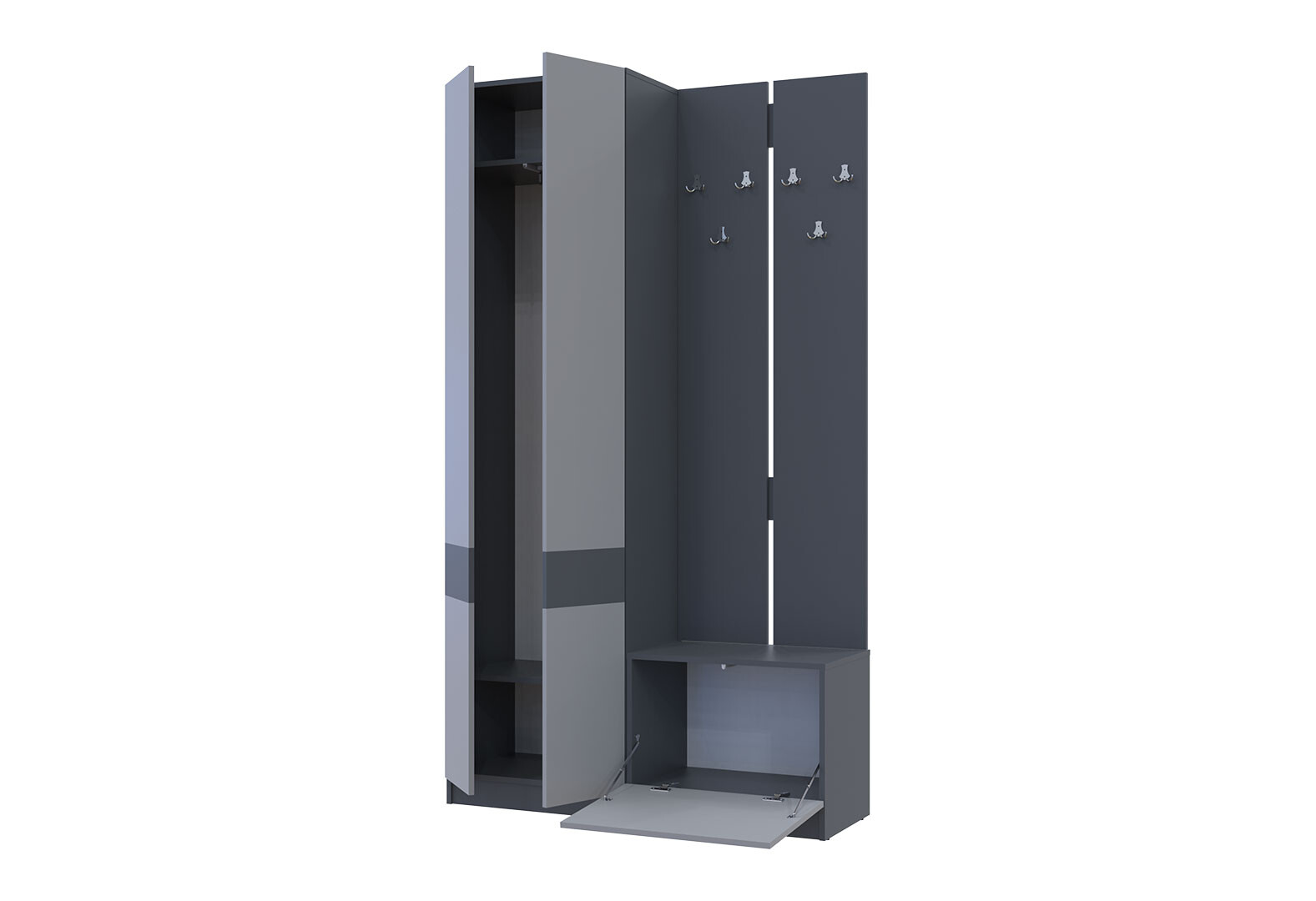 Фото 6 - Передпокій Сола Doros 120 см, графіт / сірий