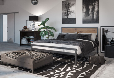 Фото Ліжко Tenero Герар металеве із вкладом метал + ДВП 160х190