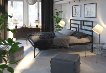 Фото Ліжко Tenero Кінгстон металеве із вкладом метал + ДВП 160х190