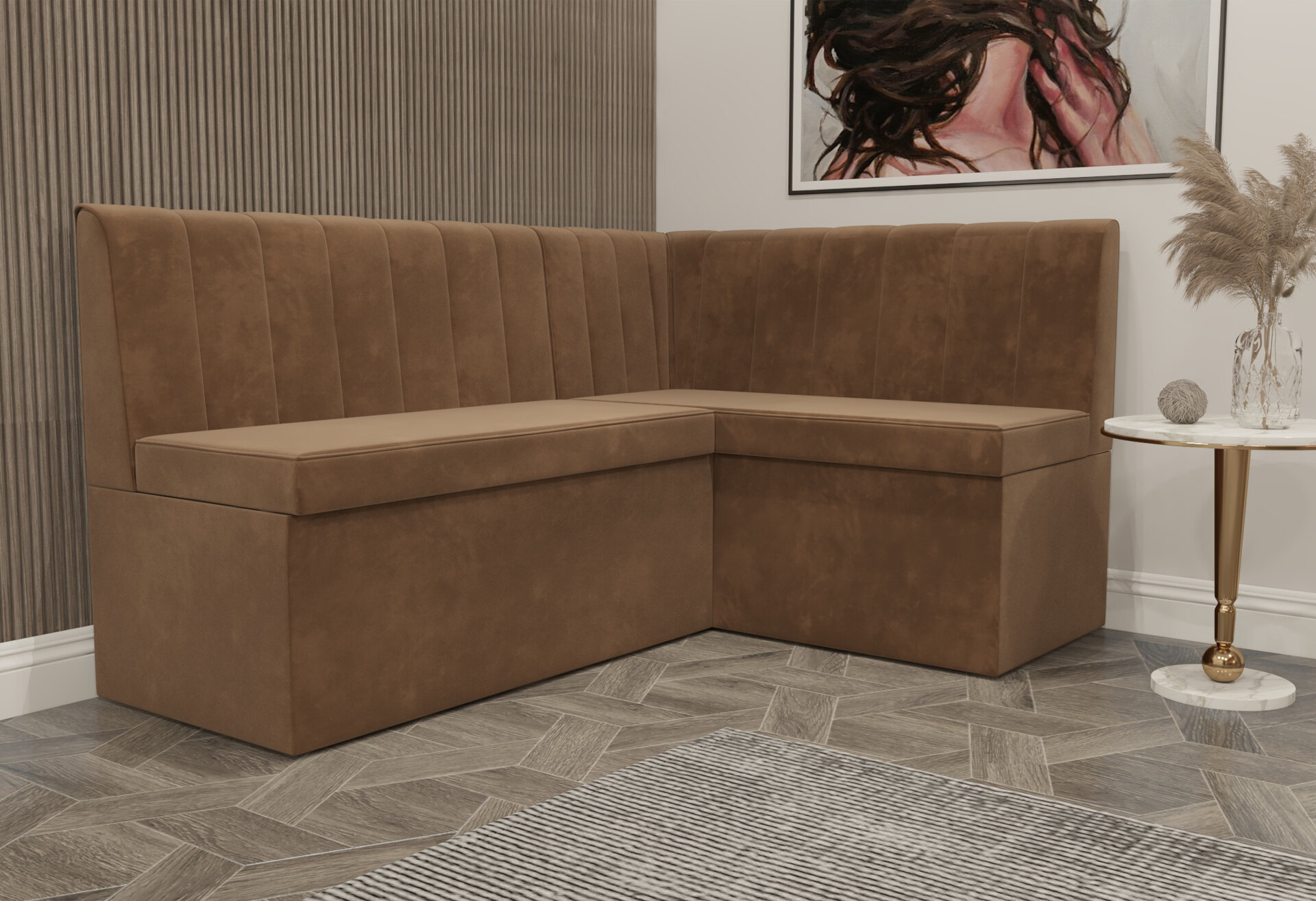 Фото 2 - Кухонний куточок Kredens furniture Чикаго з нішею 165 см, коричневий (London 4)