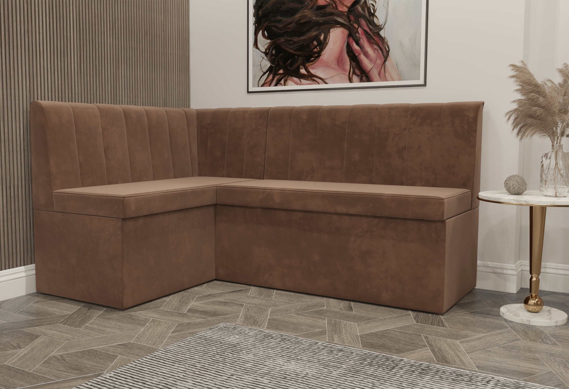 Фото 4 - Кухонний куточок Kredens furniture Чикаго з нішею 165 см, мокко (London 5)