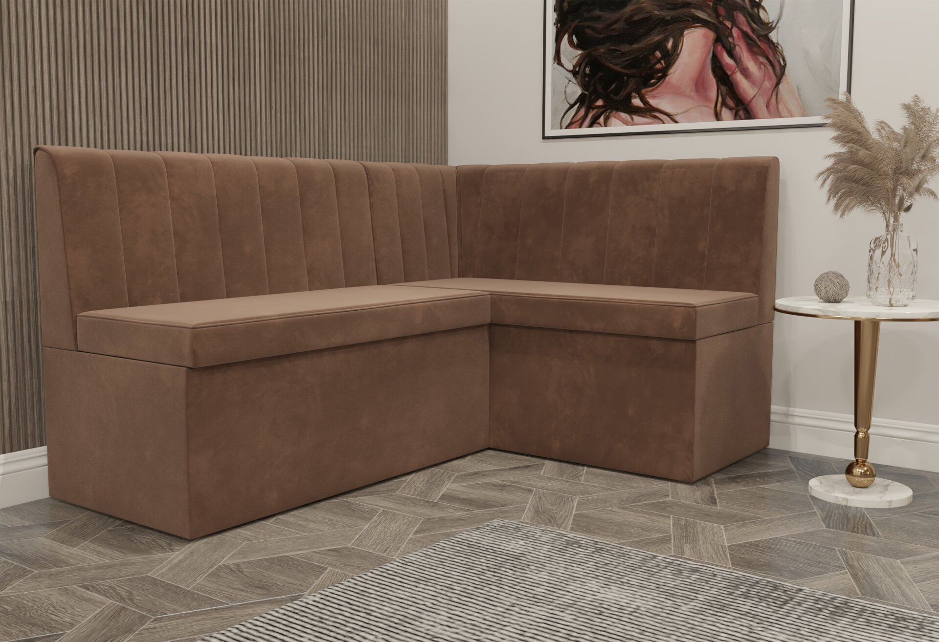 Фото 2 - Кухонний куточок Kredens furniture Чикаго з нішею 165 см, мокко (London 5)