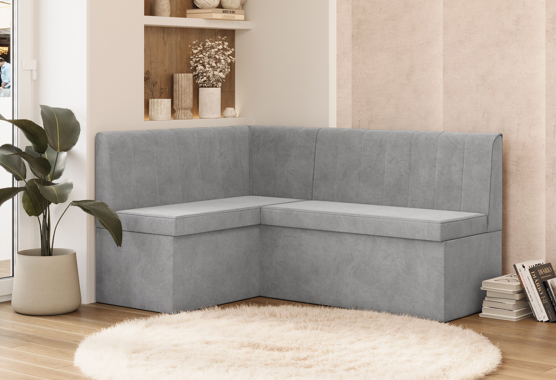 Фото 4 - Кухонний куточок Kredens furniture Чикаго з нішею 165 см, сірий (London 15)