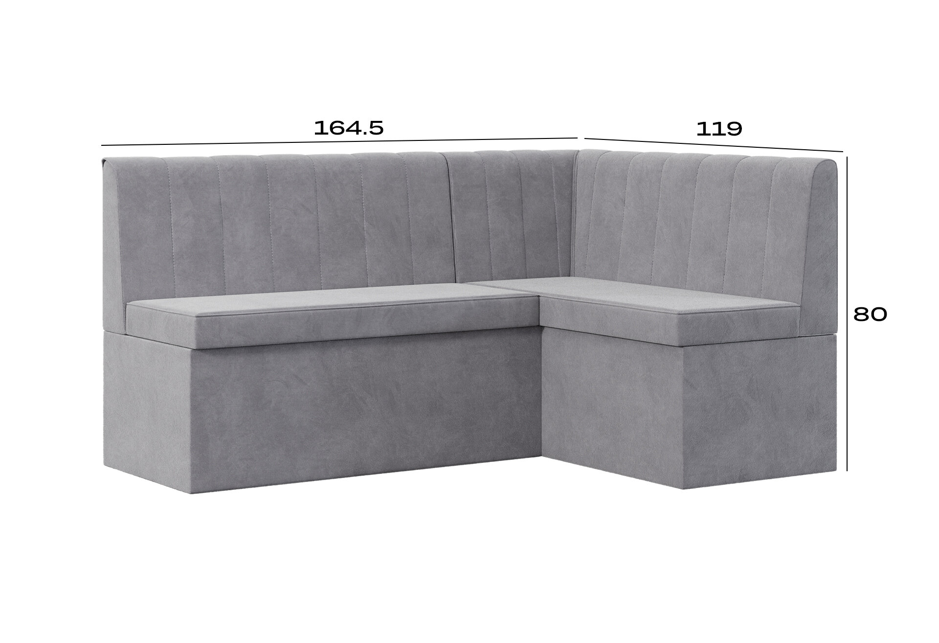 Фото 7 - Кухонний куточок Kredens furniture Чикаго з нішею 165 см, сірий (London 15)