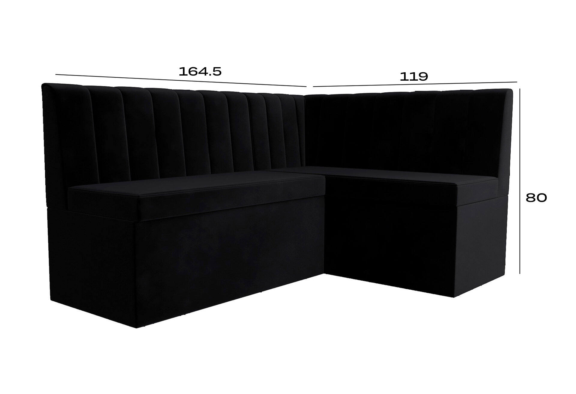 Фото 7 - Кухонний куточок Kredens furniture Чикаго з нішею 165 см, чорний (London 17)