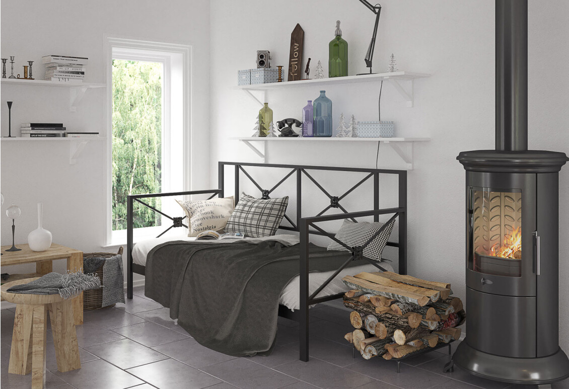 Фото Ліжко Tenero Тарс металеве із вкладом метал + ДВП 80х190