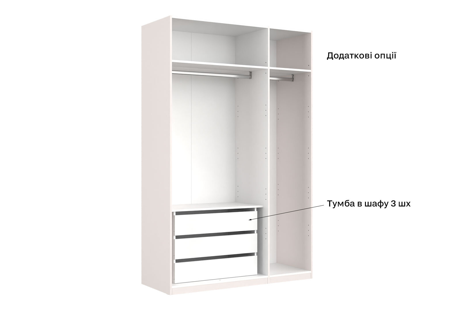 Фото 11 - Шкаф МироМарк Лили / Lily 3-дверный с зеркалом 134 см, глянец кашемир, серия Н