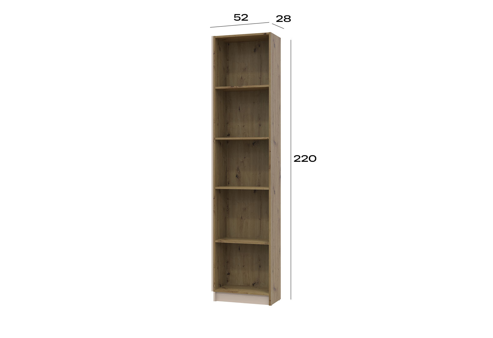 Фото 3 - Етажерка Doros Дейл 52 см, кашемір / дуб артизан