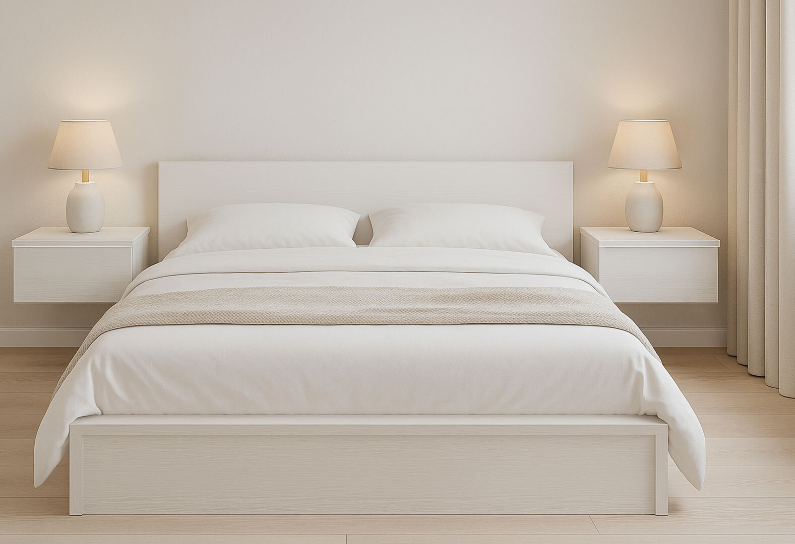 Фото 2 - Прикроватная тумба Doros Левия 46см, Белое дерево
