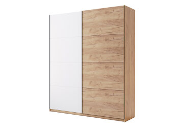 Image Шафа-купе MiroMark Асті 2-дверна 200х240 см фасади Дуб крафт/ Глянець Білий серія Н