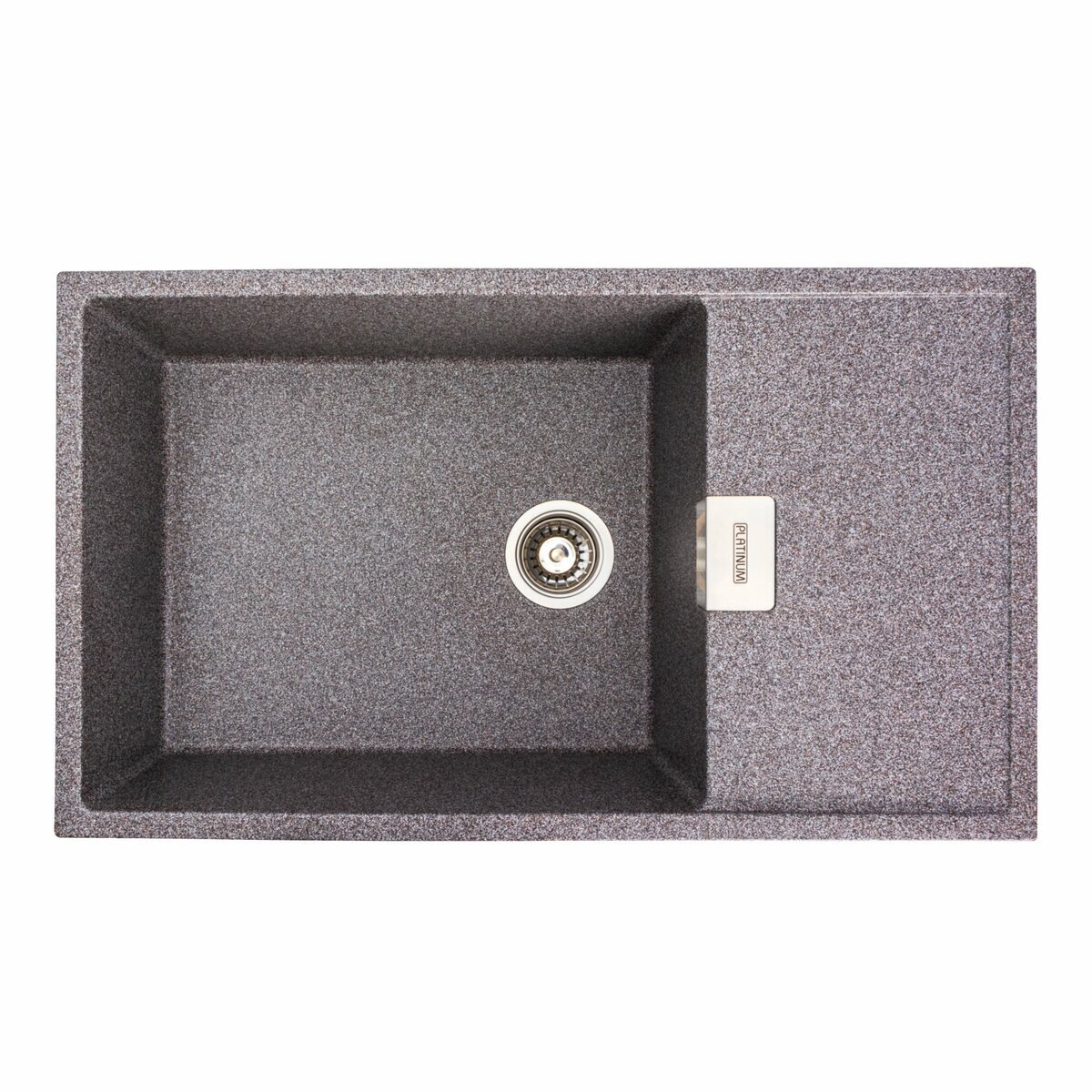 Фото 10 - Гранитная мойка для кухни Platinum 8650 Diamond матовая Платинум