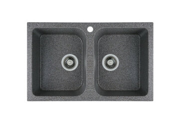 Image Гранитная мойка для кухни Platinum 7648W Twin глянцевая Платинум