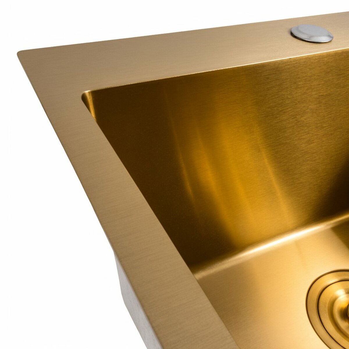 Фото 4 - Кухонна мийка 50*50 PVD Gold Valeso Handmade (сифон круглий, 3,0/0,8) Платинум