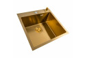 Фото 6 - Кухонна мийка 50*50 PVD Gold Valeso Handmade (сифон круглий, 3,0/0,8) Платинум