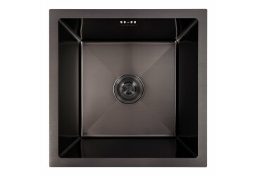 Фото Кухонна мийка PVD чорна СМ 44*44 VALESO Handmade (монтаж під стільницю) Платинум