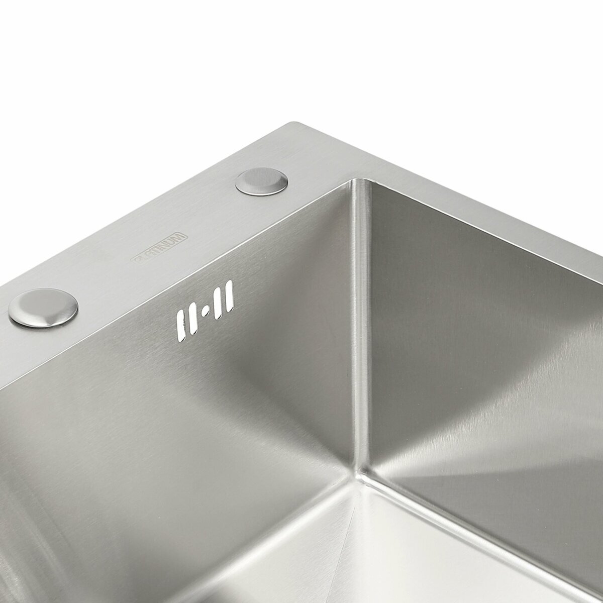 Фото 2 - Кухонна мийка VALESO Handmade 600х450х220 (товщина 3,0/1,5 мм + дозатор в комплекті) Платинум