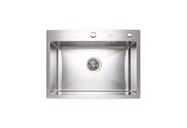 Фото Кухонна мийка VALESO Handmade 600х450х220 (товщина 3,0/1,5 мм + дозатор в комплекті) Платинум