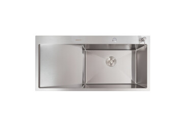 Фото Кухонна мийка нержавійка CM 100*50 R VALESO Handmade (3.0/0.8) Платинум
