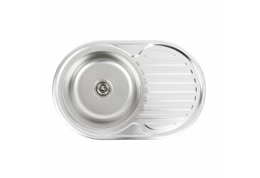 Фото Кухонна мийка з нержавіючої сталі Valeso ДЕКОР 7750 (0,8/180 мм) Platinum