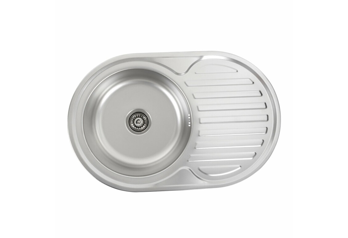 Фото Кухонна мийка з нержавіючої сталі Valeso ДЕКОР 7750 (0,6/170 мм) Platinum