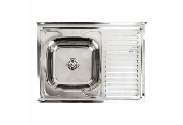 Фото Кухонна мийка з нержавіючої сталі Valeso 8060 L ПОЛІРОВКА (0,7/160 мм) Платинум