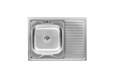 Фото Кухонна мийка з нержавіючої сталі Valeso САТИН 8060 L (0,7/160 мм) Платинум