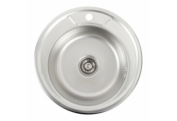 Фото Кухонна мийка з нержавіючої сталі Valeso ДЕКОР 490 (0,6/170 мм) Платинум