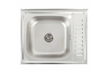 Фото Кухонна мийка з нержавіючої сталі Valeso САТИН 6050 L (0,7/160 мм) Платинум