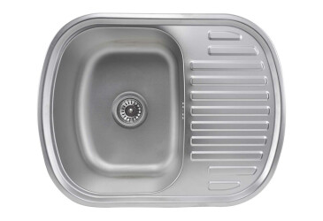 Фото Кухонна мийка з нержавіючої сталі Valeso САТИН 6349 (0,8/180 мм) Платинум