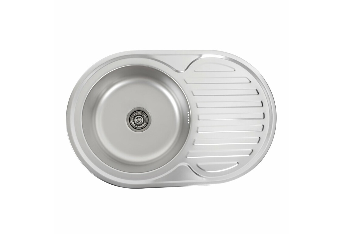 Фото Кухонна мийка з нержавіючої сталі Valeso 7750 САТИН (0,8/180 мм) Platinum