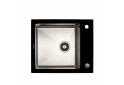Фото 1 - Кухонна скляна мийка Germece Handmade Black Glass (600х510х200) Платинум