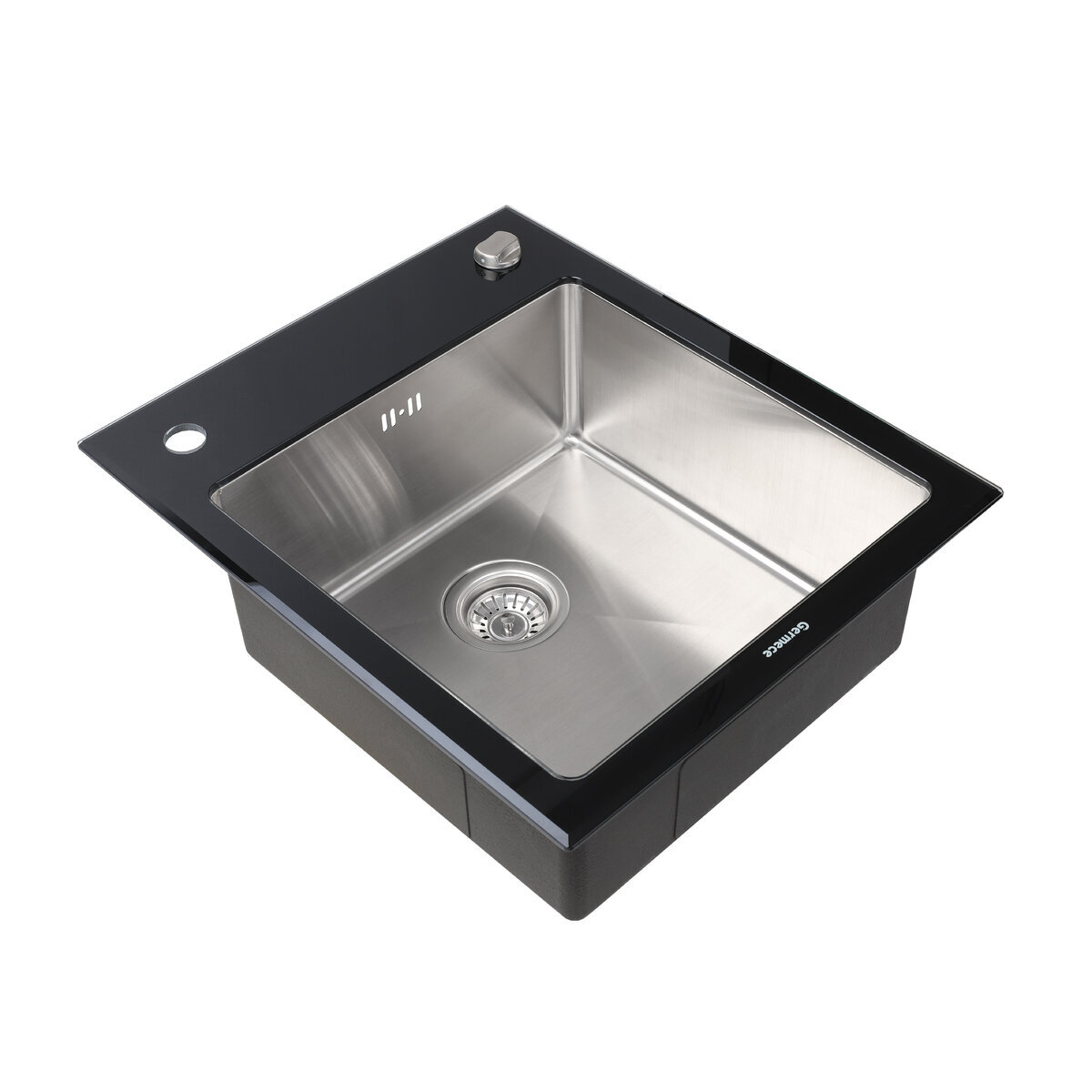 Фото 3 - Кухонна мийка Platinum Handmade BLACK GLASS 600x510x200 Платинум