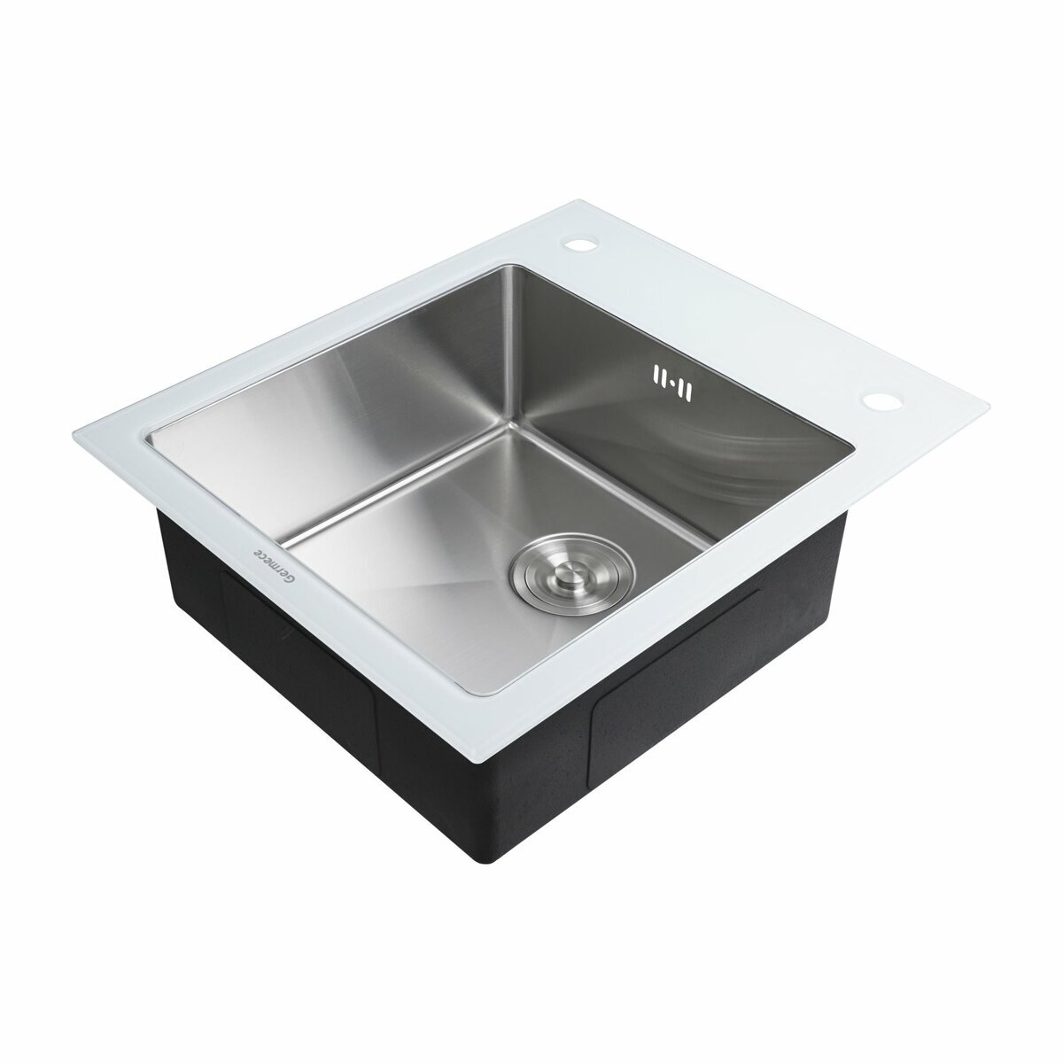 Фото 3 - Кухонна мийка Handmade WHITE GLASS 600х510х200 Платинум