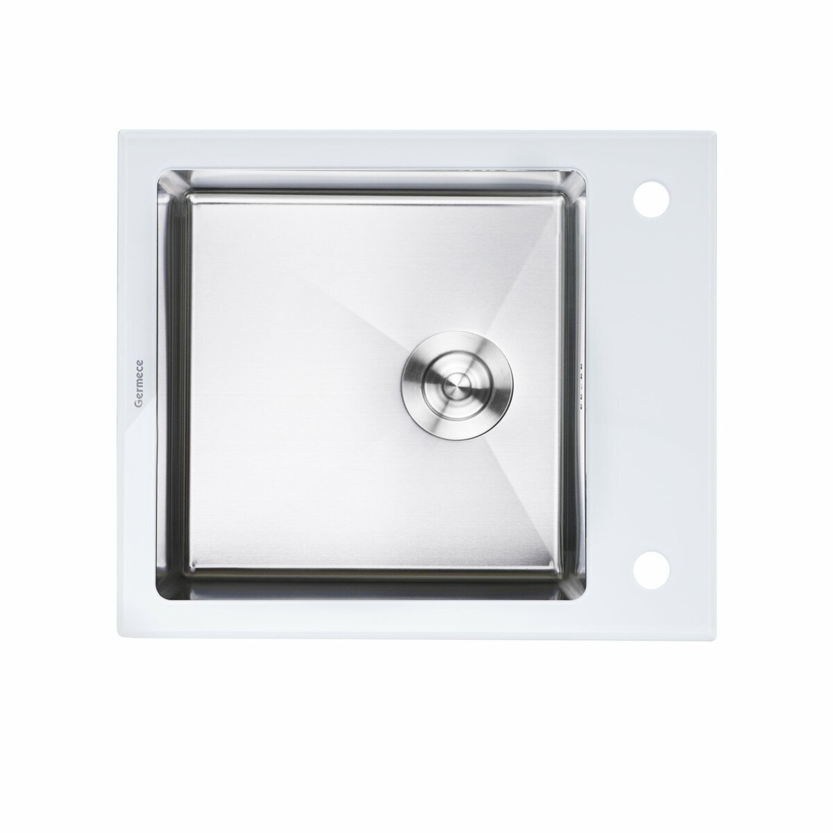 Фото 1 - Кухонна мийка Handmade WHITE GLASS 600х510х200 Платинум