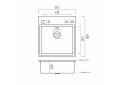 Image 2 - Кухонна мийка Platinum Handmade PVD BLACK GLASS 600х510х200 мм Платинум