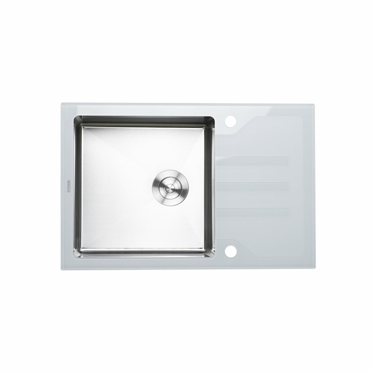 Фото 1 - Кухонна мийка Platinum Handmade WHITE GLASS 780х510х200 Платинум
