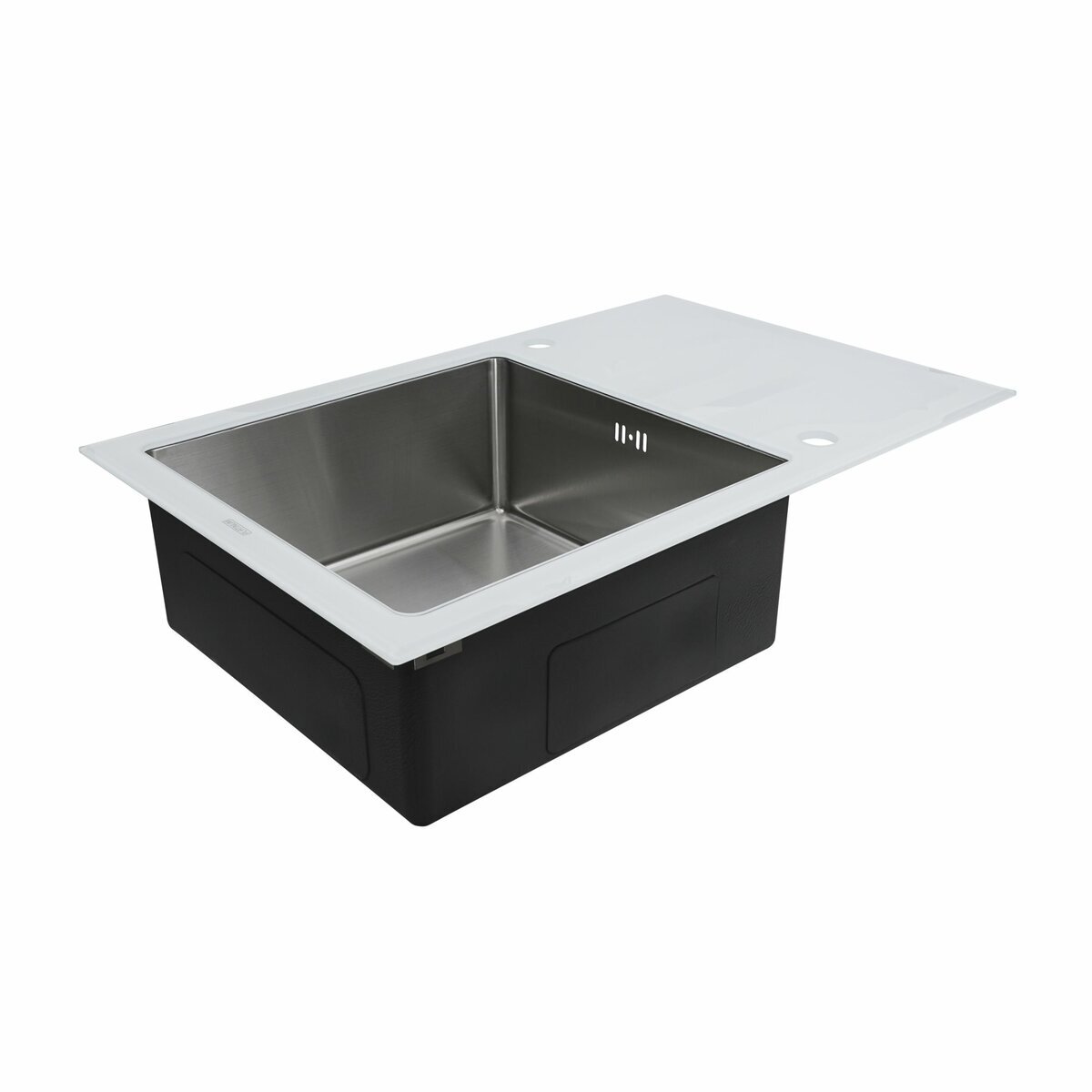 Фото 4 - Кухонна мийка Platinum Handmade WHITE GLASS 780х510х200 Платинум