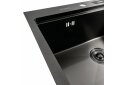 Изображение 6 - Кухонна мийка чорна PVD 60х50 з підставкою для ножів + Подарунок сифон круглий та дозатор Платинум