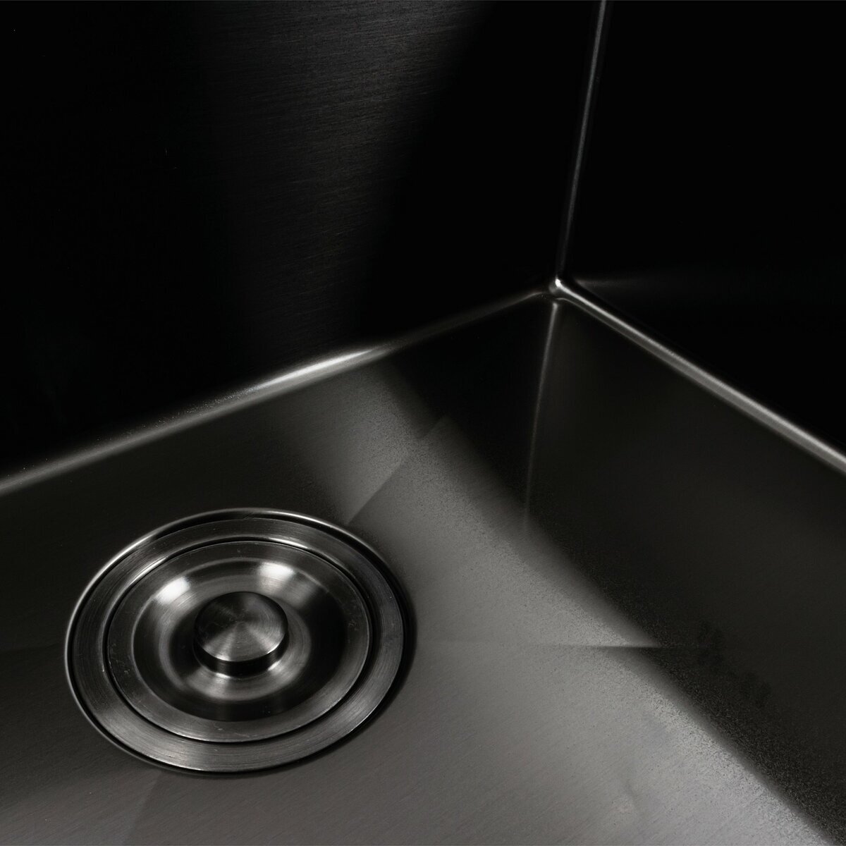 Фото 2 - Кухонна мийка чорна PVD 78*46 Platinum Handmade Платинум