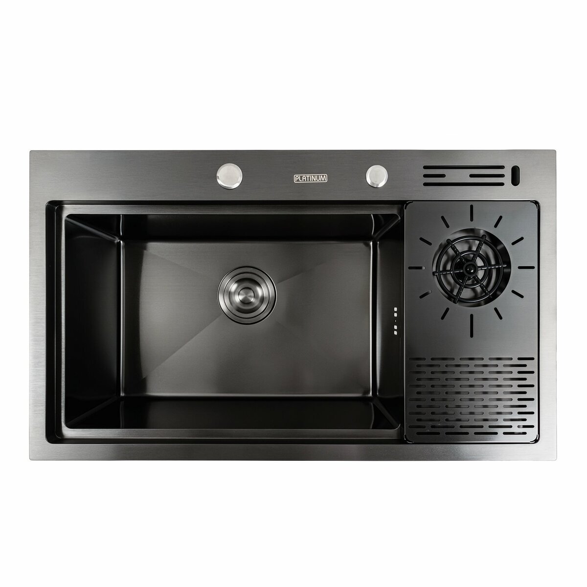 Фото 1 - Кухонна мийка чорна PVD 78*46 Platinum Handmade Платинум