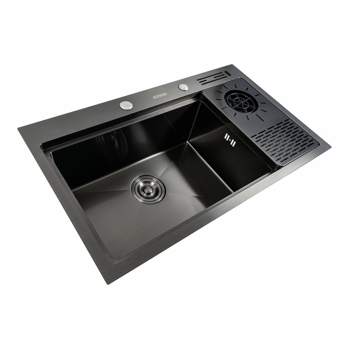 Фото 6 - Кухонна мийка чорна PVD 78*46 Platinum Handmade Платинум