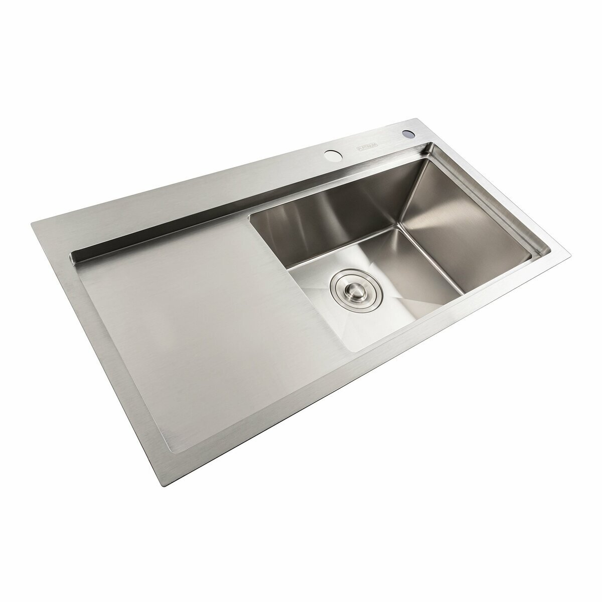 Фото 3 - Кухонна мийка нержавійка 78*43 R Platinum Handmade (два отвори, круглий сифон 3,0/0,8) Платинум