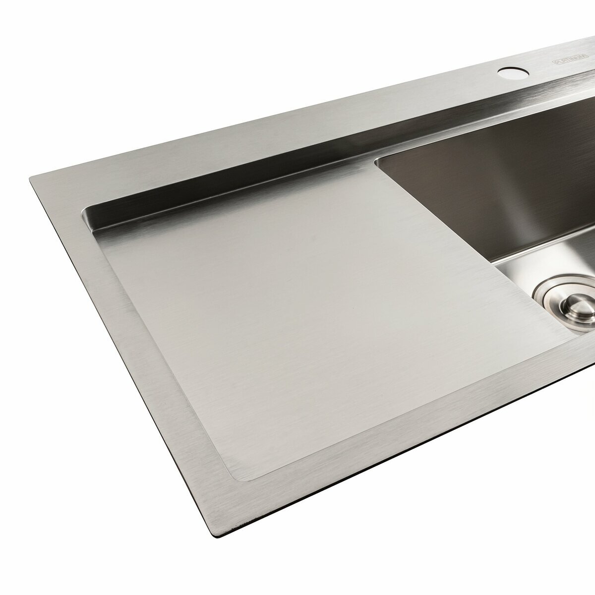 Фото 4 - Кухонна мийка нержавійка 78*43 R Platinum Handmade (два отвори, круглий сифон 3,0/0,8) Платинум