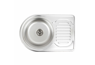 Фото Кухонна мийка з нержавіючої сталі Platinum ДЕКОР 6745 (0,8/180 мм) Платинум