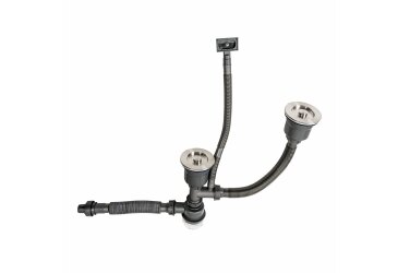 Image Сифон подвійний для мийок Handmade HB340 Platinum