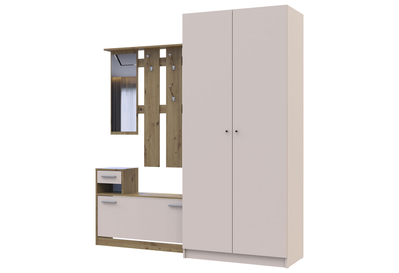 Фото 5 - Прихожая Doros Alice / Элис со шкафом Promo 190 см Дуб Евок / Кашемир