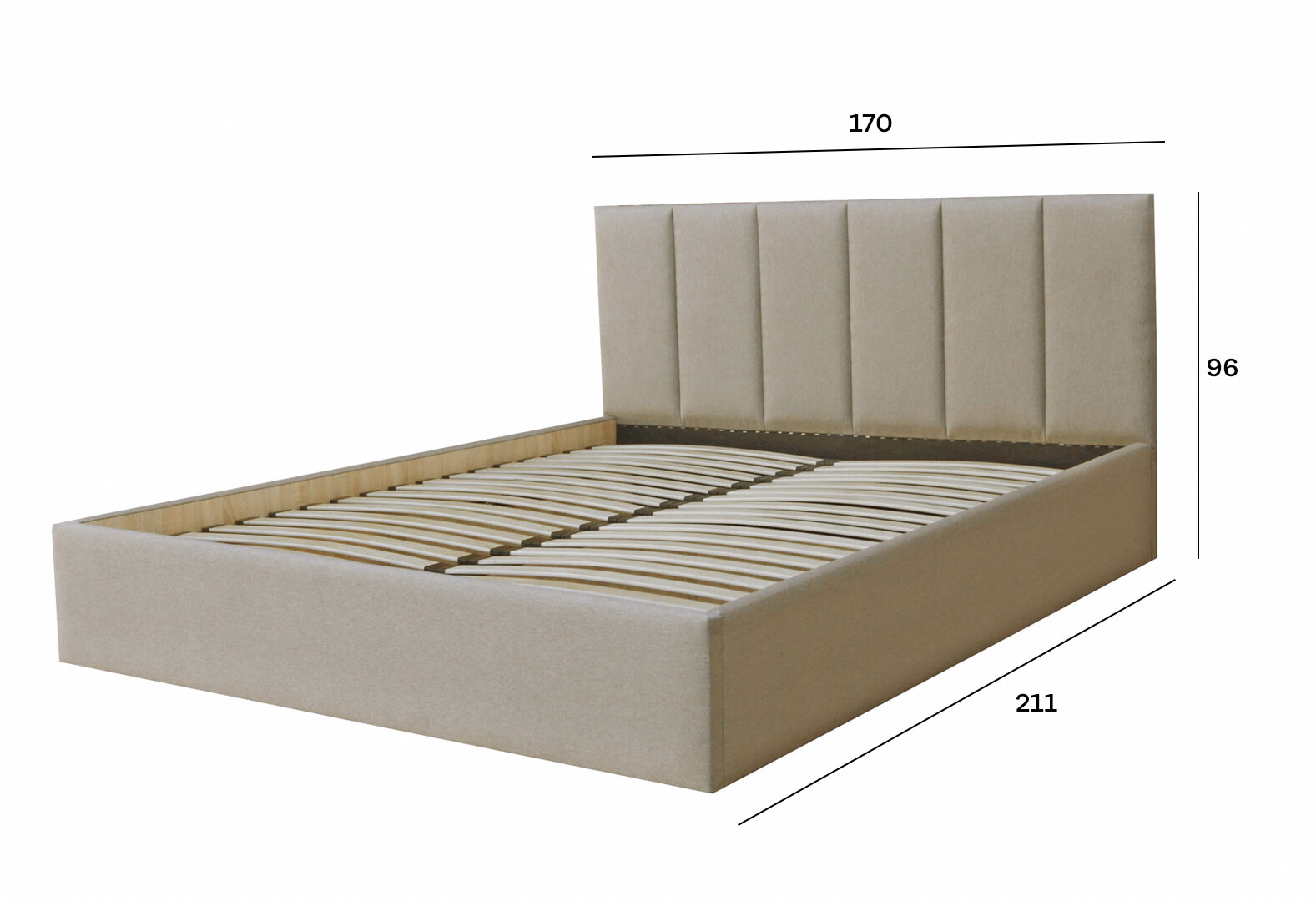 Фото 5 - Ліжко-подіум Kredens furniture Ніра 160х200 см, тк. Аляска 23