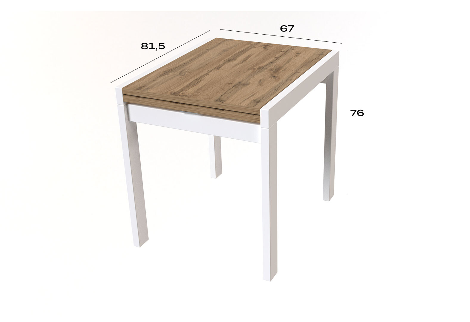 Фото 6 - Стол обеденный Крос белый / дуб тахо Viant