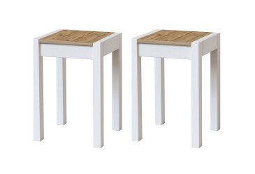 Фото Табурет Крос (комплект 2 шт) белый / дуб тахо Viant